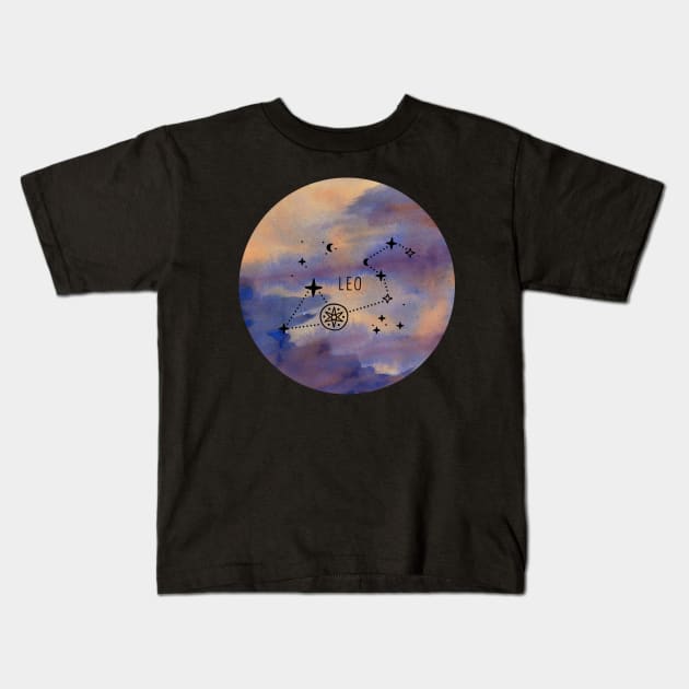 Leo Zodiac Kids T-Shirt by Nanouche